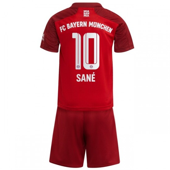 Camisola Bayern de Munique Leroy Sane 10 Criança Equipamento Primeiro 2021-2022 Manga Curta